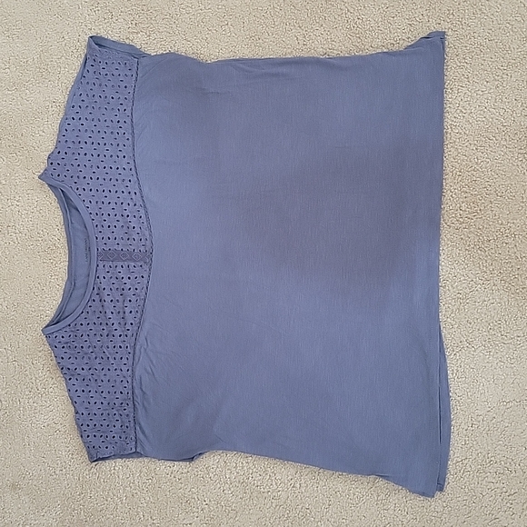 Lane Bryant Tops - Blue Plus Floral Crochet Blouse Lane Bryant 18/20 2X